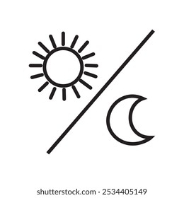 solstice icon from summer collection. Thin linear solstice, warm, light outline icon