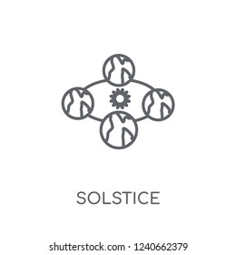 Solstice linear icon. Modern outline Solstice logo concept on white background from ASTRONOMY collection. Suitable for use on web apps, mobile apps and print media.