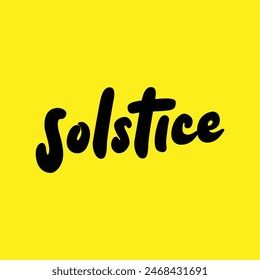 solstice text on yellow background.