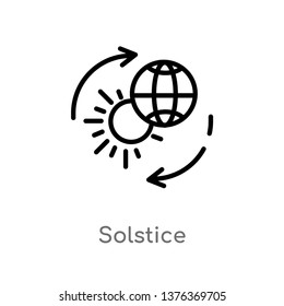 solstice vector line icon. Simple element illustration. solstice outline icon from summer concept. Can be used for web and mobile