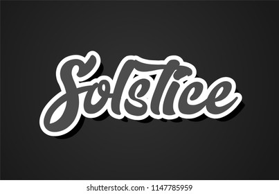 solstice word hand writing text typography design with black and white color suitable for logo, banner or card design