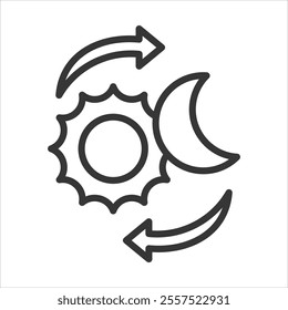 Solstices Outline Icon Vector Illustration