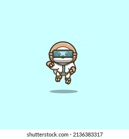 solth wearing modern costume astronaut