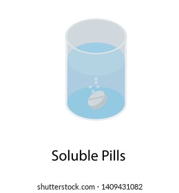 
Soluble pills, isometric vector design 
