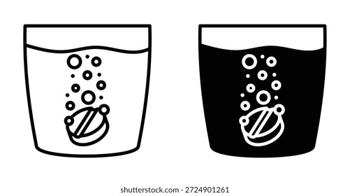 Diseño gráfico de icono de tableta soluble. Ilustraciones de icono de Vector
