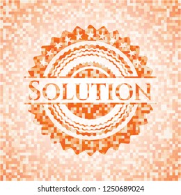 Solution abstract orange mosaic emblem