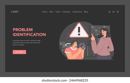 Solution adjustment and adaptation concept. Man turning arrow to better indicators. Proactive enhancement and fine-tuning of strategies. Dynamic response to change. Flat vector illustration
