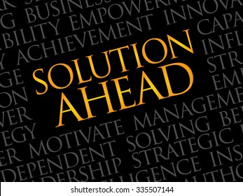 Solution ahead word cloud, business concept