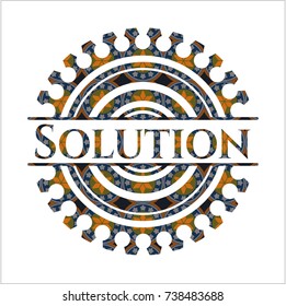 Solution arabesque emblem. arabic decoration.