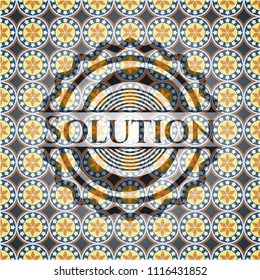Solution arabic emblem. Arabesque decoration.