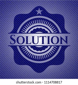 Solution badge with denim texture