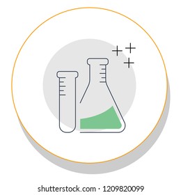 solution beaker tube trendy icon on white background for web graphic