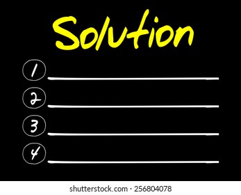 Solution blank list, business concept