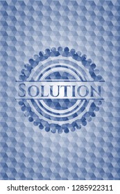 Solution blue hexagon emblem.