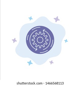 Solution, Business, Company, Finance, Structure Blue Icon on Abstract Cloud Background. Vector Icon Template background