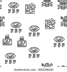 Solution Business Problem Task Vector Seamless Pattern Thin Line Illustration