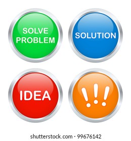 Solution buttons set. Vector illustration