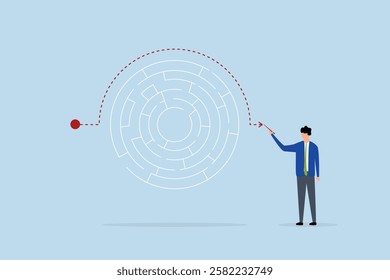 solution to bypass problem, entrepreneur mastermind create alternative path to navigate maze 