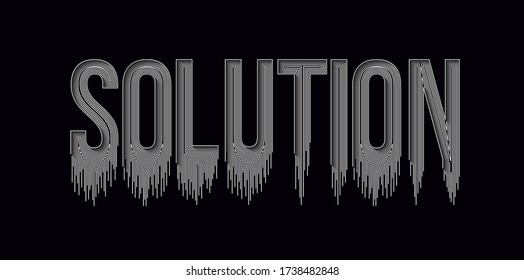 Solution Calligraphic line art Text banner poster vector illustration Design.