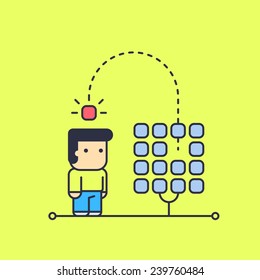 solution to complex system task. Conceptual illustration.