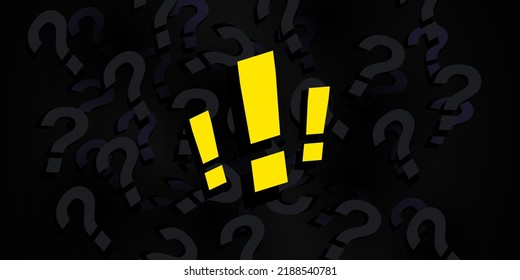 Solution concept. Abstract background with question mark and exclamation mark. Modern vector illustration.