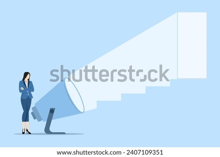 Solution concept in business. Businesswomen who want to find a way out of a problem. Looking for the right direction. businessman opens the door. flat vector illustration on background.
