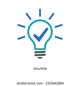 Solution concept colored vector icon. Simple element illustration. solution concept symbol design. 
