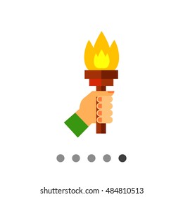 Solution concept icon with hand and torch