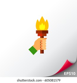 Solution concept icon with hand and torch