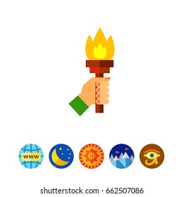 Solution concept icon with hand and torch