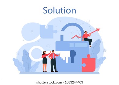 Solution Concept Illustration Solving Problem Finding Stock Vector ...