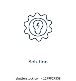 Solution concept line icon. Linear Solution concept outline symbol design. This simple element illustration can be used for web and mobile UI/UX.
