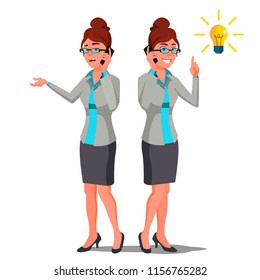 Solution Concept Vector. Business Woman. Conceptual Problem. Secret Discovery. Successful Launch Of Startup. Confusing Business, Solving. Searching For New Way. Flat Cartoon Illustration
