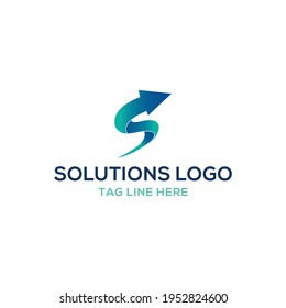 Solution curve icon logo vector 