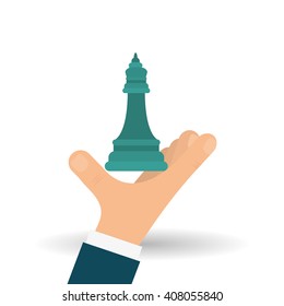 solution design over white background, vector illustration