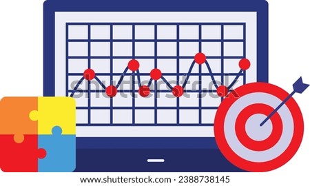 Solution Development Grounded in Historical Data Concept,  Vector Icon Design, Business Strategy Symbol, Marketing plan Sign, administration and operational management Stock illustration