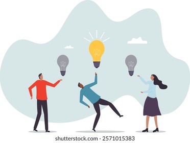 Solution expert solving problem or leader giving advise in meeting discussion, thinking for solution, creativity or professional to help,business concept.flat character.