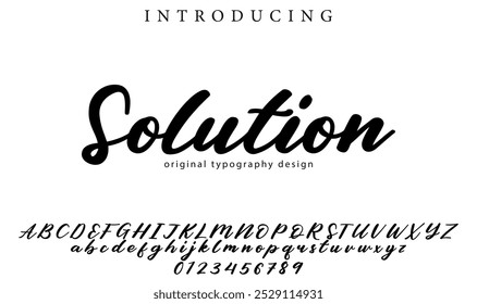 Lösung Schriftart Stilvoller Pinsel gemalt in Großbuchstaben, Buchstaben, Schrift