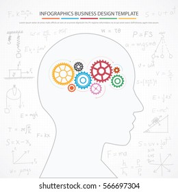 Solution with Gear Concept. Info-graphic Template. Vector Illustration.