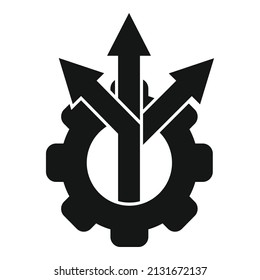 Solution Gear Icon Simple Vector. Work Team. Team Challenge