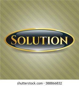 Insignia o emblema de oro de la solución