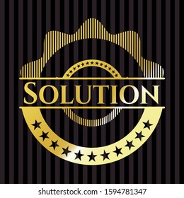 Solution gold emblem. Vector Illustration. Detailed.