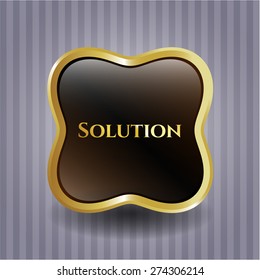 Solution gold shiny badge