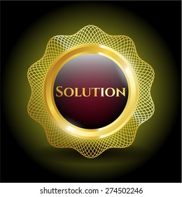 Solution gold shiny badge