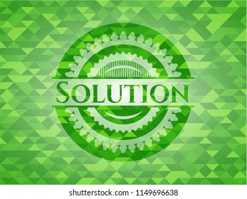 Solution green mosaic emblem