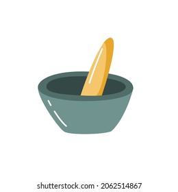 Una solución para picar especias. Concepto de utensilios de cocina. Concepto de Halloween. Ilustración vectorial aislada en fondo blanco.