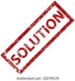 Solution grunge rubber stamp on a white background. Vector illustration