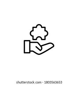 Solution Icon  in black line style icon, style isolated on white background