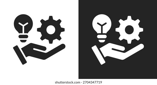 Solution Icon In Black And White Glyph Style
