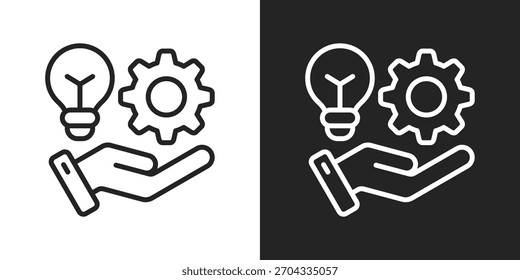 Solution Icon In Black And White Outline Style